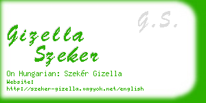 gizella szeker business card